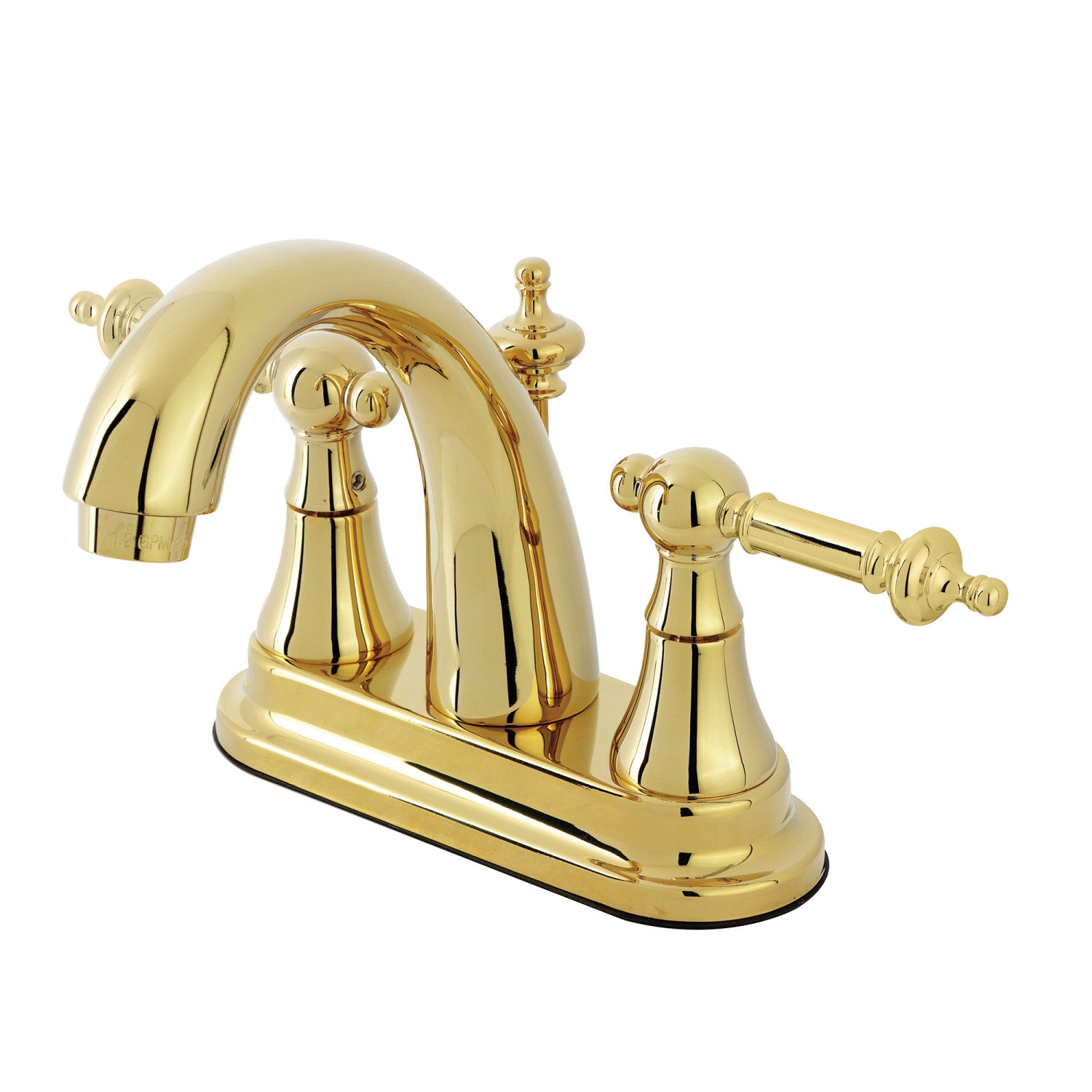 Kingston Tulare KS7612TL - Templeton Double-Handle 3-Hole Deck Mount 4-Inch Centerset Bathroom Faucet with Brass Pop-Up, Polished Brass — image 1